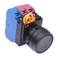 Black 22mm Momentary Push Button Switch 1NO-2NC IP65 YW1B-M1E12B Black 22mm Momentary Push Button Switch 1NO-2NC IP65 YW1B-M1E12B