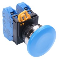 Blue 22mm Metal Bezel Mushroom Maintained Push Button Switch 2NO IP65 YW4B-A4E20S Blue 22mm Metal Bezel Mushroom Maintained Push Button Switch 2NO IP65 YW4B-A4E20S