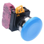 Blue 22mm Metal Bezel Mushroom Maintained Push Button Switch NC IP65 YW4B-A4E01S Blue 22mm Metal Bezel Mushroom Maintained Push Button Switch NC IP65 YW4B-A4E01S