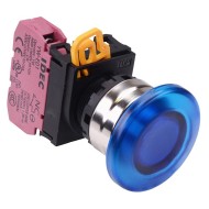 Blue 22mm Metal Bezel Mushroom Maintained Push Button Switch NC IP65 YW4L-A4E01Q0S Blue 22mm Metal Bezel Mushroom Maintained Push Button Switch NC IP65 YW4L-A4E01Q0S