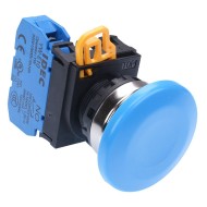 Blue 22mm Metal Bezel Mushroom Maintained Push Button Switch NO IP65 YW4B-A4E10S Blue 22mm Metal Bezel Mushroom Maintained Push Button Switch NO IP65 YW4B-A4E10S