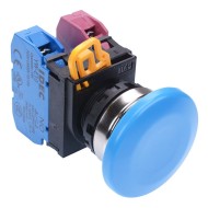 Blue 22mm Metal Bezel Mushroom Momentary Push Button Switch 1NO-1NC IP65 YW4B-M4E11S Blue 22mm Metal Bezel Mushroom Momentary Push Button Switch 1NO-1NC IP65 YW4B-M4E11S