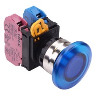 Blue 22mm Metal Bezel Mushroom Momentary Push Button Switch 1NO-1NC IP65 YW4L-M4E11Q0S Blue 22mm Metal Bezel Mushroom Momentary Push Button Switch 1NO-1NC IP65 YW4L-M4E11Q0S