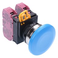 Blue 22mm Metal Bezel Mushroom Momentary Push Button Switch 2NC IP65 YW4B-M4E02S Blue 22mm Metal Bezel Mushroom Momentary Push Button Switch 2NC IP65 YW4B-M4E02S