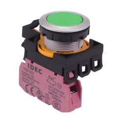 CW4B-A1E01G Green Metallic Maintained Push Button Switch 1NC IP65