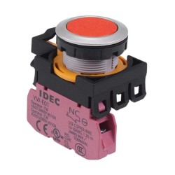 CW4B-A1E01R Red Metallic Maintained Push Button Switch 1NC IP65