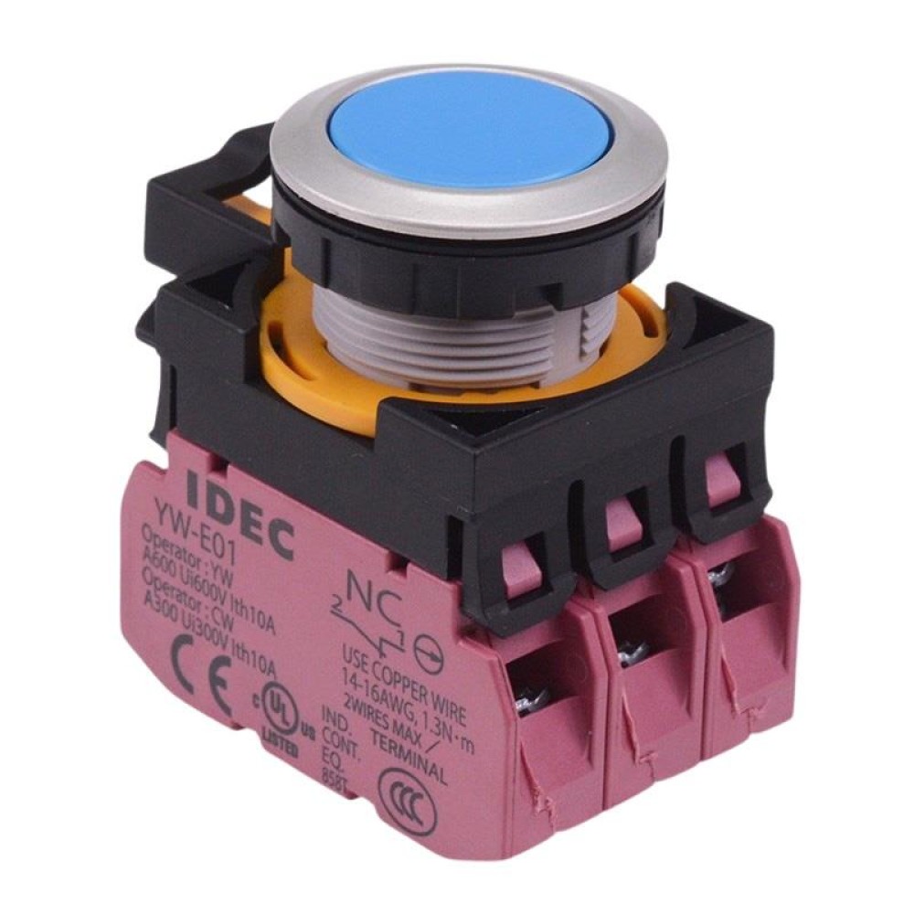 CW4B-A1E03S Blue Metallic Maintained Push Button Switch