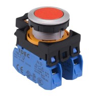 CW4B-A1E20R Red Metallic Maintained Push Button Switch 2NO IP65