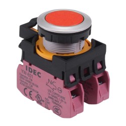 CW4B-M1E02R Red Metallic Momentary Push Button Switch 2NC IP65