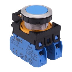 CW4B-M1E20S Blue Metallic Momentary Push Button Switch 2NO IP65