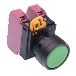 Green 22mm Maintained Push Button Switch 2NC IP65 YW1B-A1E02G