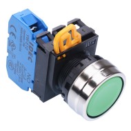 Green 22mm Metal Bezel Maintained Push Button Switch NO IP65 YW4B-A1E10G Green 22mm Metal Bezel Maintained Push Button Switch NO IP65 YW4B-A1E10G