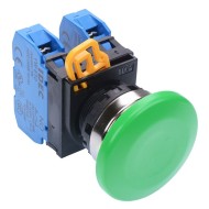 Green 22mm Metal Bezel Mushroom Maintained Push Button Switch 2NO IP65 YW4B-A4E20G Green 22mm Metal Bezel Mushroom Maintained Push Button Switch 2NO IP65 YW4B-A4E20G