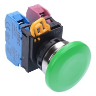 Green 22mm Metal Bezel Mushroom Momentary Push Button Switch 1NO-1NC IP65 YW4B-M4E11G Green 22mm Metal Bezel Mushroom Momentary Push Button Switch 1NO-1NC IP65 YW4B-M4E11G