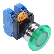 Green 22mm Metal Bezel Mushroom Momentary Push Button Switch 2NO IP65 YW4L-M4E20Q0G Green 22mm Metal Bezel Mushroom Momentary Push Button Switch 2NO IP65 YW4L-M4E20Q0G