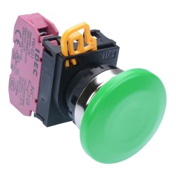 Green 22mm Metal Bezel Mushroom Momentary Push Button Switch NC IP65 YW4B-M4E01G