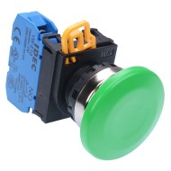 Green 22mm Metal Bezel Mushroom Momentary Push Button Switch NO IP65 YW4B-M4E10G Green 22mm Metal Bezel Mushroom Momentary Push Button Switch NO IP65 YW4B-M4E10G