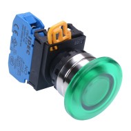 Green 22mm Metal Bezel Mushroom Momentary Push Button Switch NO IP65 YW4L-M4E10Q0G Green 22mm Metal Bezel Mushroom Momentary Push Button Switch NO IP65 YW4L-M4E10Q0G