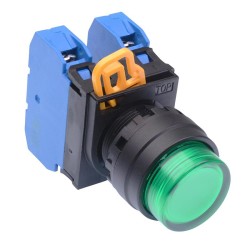 Green 22mm Momentary Push Button Switch 2NO IP65 YW1L-M2E20Q0G