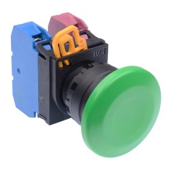 Green 22mm Mushroom Maintained Push Button Switch 1NO-1NC IP65 YW1B-A4E11G Green 22mm Mushroom Maintained Push Button Switch 1NO-1NC IP65 YW1B-A4E11G