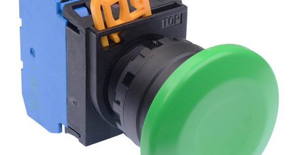 Wen Button Green 22mm Mushroom Momentary Push Button Switch 1NO-1NC