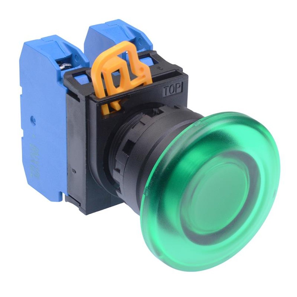 Wen Button Green 22mm Mushroom Momentary Push Button Switch 2NO IP65 YW1L-M4E20Q0G