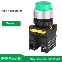 High Head 22mm Self Reset Self Locking Waterproof industrial Push Button Switches for Mechanical Equipment