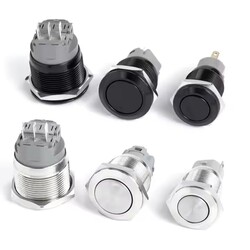 Industrial Push Button Switches 16mm 19mm 22mm 25mm 30mm 40mm Metal Waterproof Latching Momentary