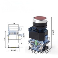 Industrial Push Button Switches 22mm Self-locking Latching 1NO 1NC Momentary Switches 12V/220V Function Control