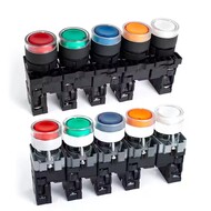 Industry XB2 LED light Button switch self reset flat head 22mm start 1NO NC Metal Plastic head Momentary Push Button Switches Industry XB2 LED light Button switch self reset flat head 22mm start 1NO NC Metal Plastic head Momentary Push Button Switches