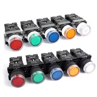 Industry XB2 LED light Button switch self reset flat head 22mm start 1NO NC Metal Plastic head Momentary Push Button Switches Industry XB2 LED light Button switch self reset flat head 22mm start 1NO NC Metal Plastic head Momentary Push Button Switches