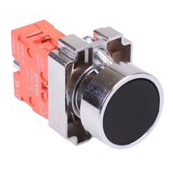 PtecMetPNBlack Black Flush Push Button Switch Metal 10A 1NC PtecMetPNBlack Black Flush Push Button Switch Metal 10A 1NC