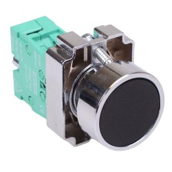 PtecMetPNBlack Black Flush Push Button Switch Metal 10A 1NO PtecMetPNBlack Black Flush Push Button Switch Metal 10A 1NO