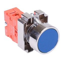 PtecMetPNBlue Blue Flush Push Button Switch Metal 10A 1NC PtecMetPNBlue Blue Flush Push Button Switch Metal 10A 1NC