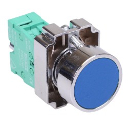 PtecMetPNBlue Blue Flush Push Button Switch Metal 10A 1NO PtecMetPNBlue Blue Flush Push Button Switch Metal 10A 1NO