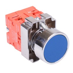 PtecMetPNBlue Blue Flush Push Button Switch Metal 10A 2NC PtecMetPNBlue Blue Flush Push Button Switch Metal 10A 2NC