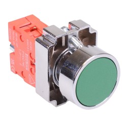 PtecMetPNGreen Green Flush Push Button Switch Metal 10A 1NC PtecMetPNGreen Green Flush Push Button Switch Metal 10A 1NC