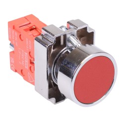 PtecMetPNRed Red Flush Push Button Switch Metal 10A 1NC PtecMetPNRed Red Flush Push Button Switch Metal 10A 1NC