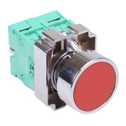 PtecMetPNRed Red Flush Push Button Switch Metal 10A 2NO PtecMetPNRed Red Flush Push Button Switch Metal 10A 2NO