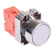 PtecMetPNWhite White Flush Push Button Switch Metal 10A 1NC PtecMetPNWhite White Flush Push Button Switch Metal 10A 1NC