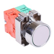 PtecMetPNWhite White Flush Push Button Switch Metal 10A 1NO-1NC PtecMetPNWhite White Flush Push Button Switch Metal 10A 1NO-1NC