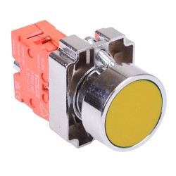 PtecMetPNYellow Yellow Flush Push Button Switch Metal 10A 1NC PtecMetPNYellow Yellow Flush Push Button Switch Metal 10A 1NC