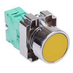 PtecMetPNYellow Yellow Flush Push Button Switch Metal 10A 1NO PtecMetPNYellow Yellow Flush Push Button Switch Metal 10A 1NO
