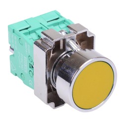 PtecMetPNYellow Yellow Flush Push Button Switch Metal 10A 2NO PtecMetPNYellow Yellow Flush Push Button Switch Metal 10A 2NO
