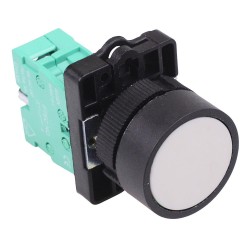 PtecPNWhite White Flush Push Button Switch 10A 1NO PtecPNWhite White Flush Push Button Switch 10A 1NO