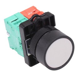 PtecPNWhite White Flush Push Button Switch 10A 1NO-1NC PtecPNWhite White Flush Push Button Switch 10A 1NO-1NC