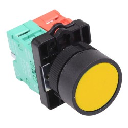PtecPNYellow Yellow Flush Push Button Switch 10A 1NO-1NC PtecPNYellow Yellow Flush Push Button Switch 10A 1NO-1NC