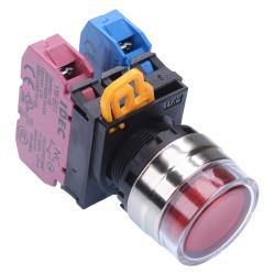 Red 22mm Metal Bezel Maintained Shrouded Push Button Switch 1NO-1NC IP65 YW4L-AF2E11Q0R Red 22mm Metal Bezel Maintained Shrouded Push Button Switch 1NO-1NC IP65 YW4L-AF2E11Q0R