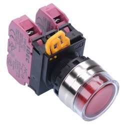 Red 22mm Metal Bezel Maintained Shrouded Push Button Switch 2NC IP65 YW4L-AF2E02Q0R Red 22mm Metal Bezel Maintained Shrouded Push Button Switch 2NC IP65 YW4L-AF2E02Q0R