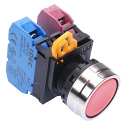 Red 22mm Metal Bezel Momentary Push Button Switch 1NO-1NC IP65 YW4B-M1E11R Red 22mm Metal Bezel Momentary Push Button Switch 1NO-1NC IP65 YW4B-M1E11R